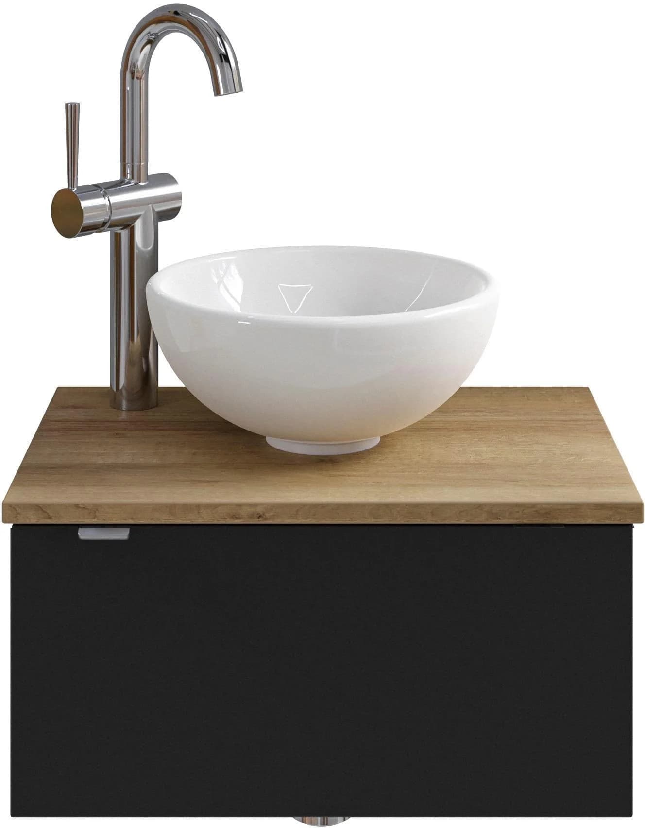 Waschtisch SAPHIR Serie 6915 Schwarz Matt mit Unterschrank