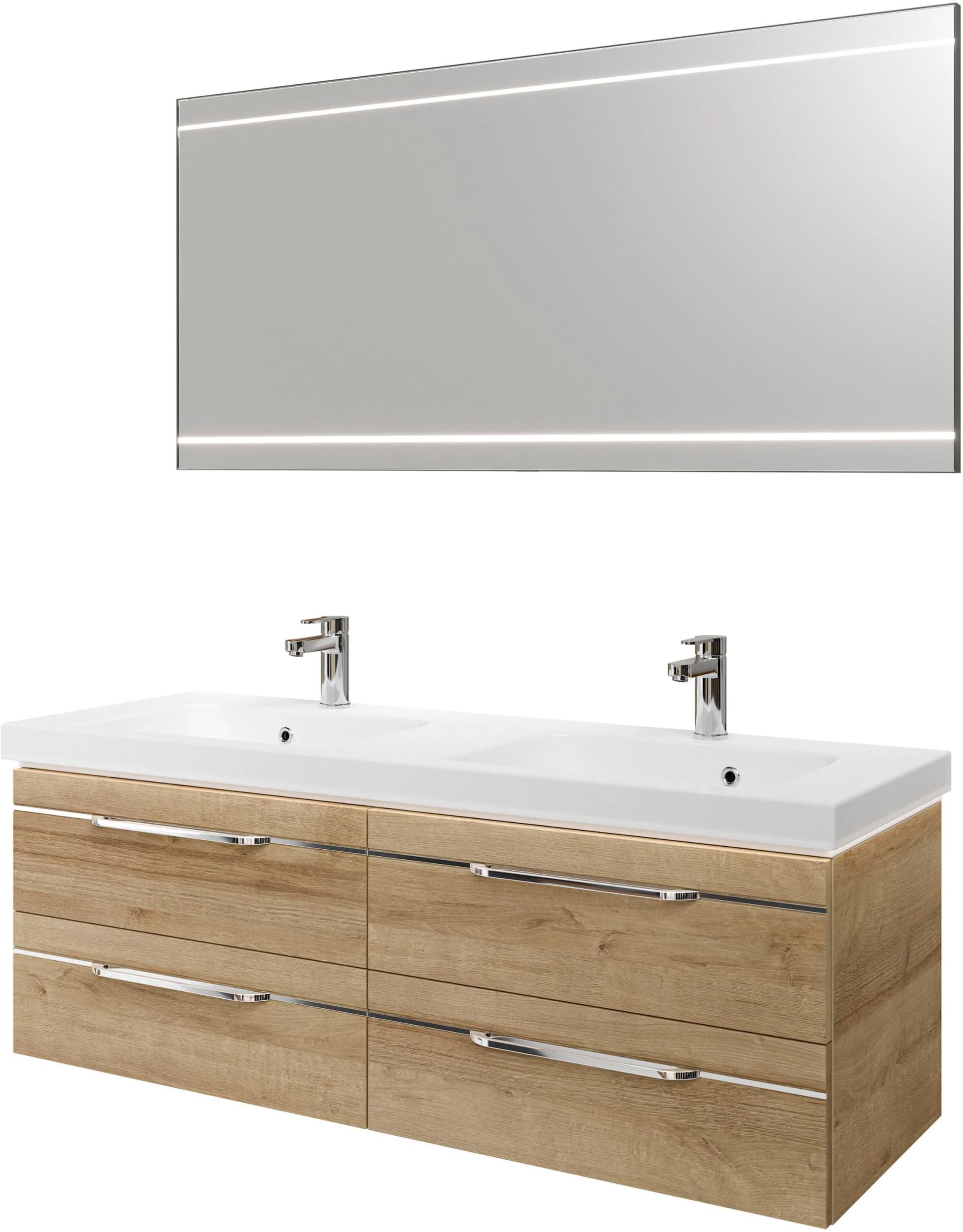 Badmöbel-Set SAPHIR Balto 150cm mit LED-Spiegel Riviera Eiche