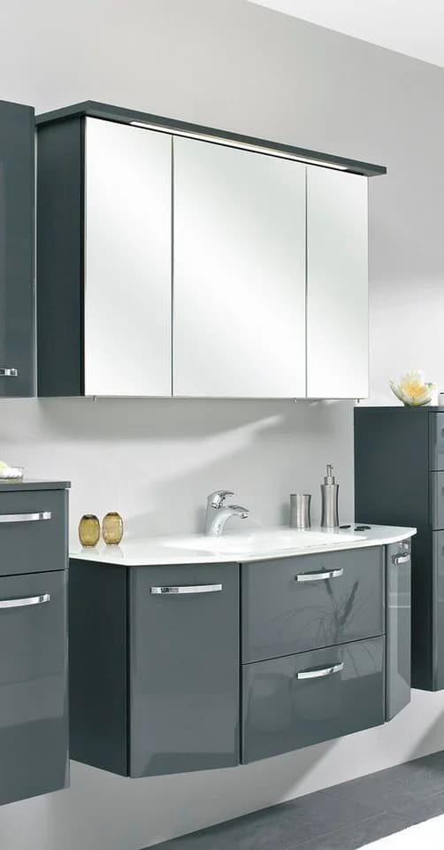 Badmöbel-Set SAPHIR Quickset 327 mit LED-Spiegelschrank Anthrazit Hochglanz - Bild 2