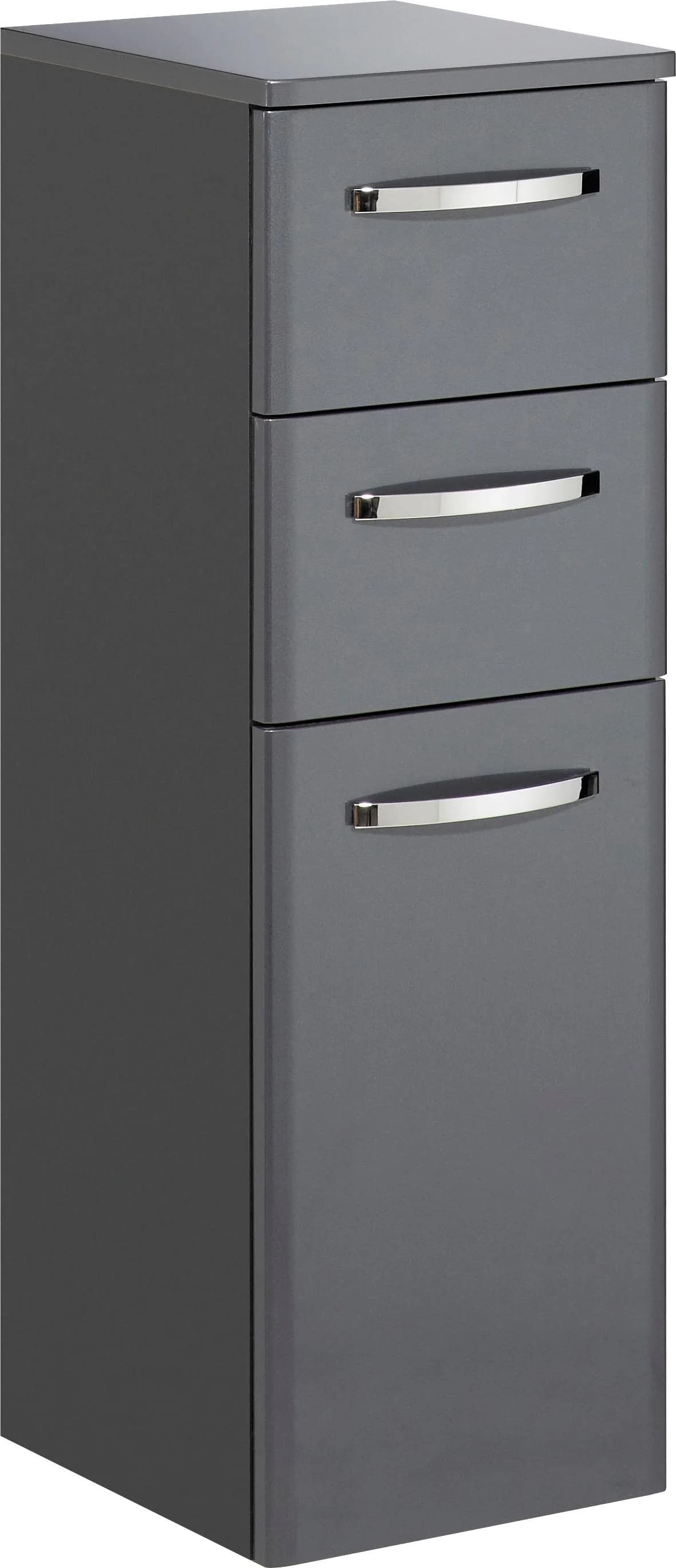 SAPHIR Quickset 327 Unterschrank 30 cm Anthrazit Hochglanz mit 2 Schubladen