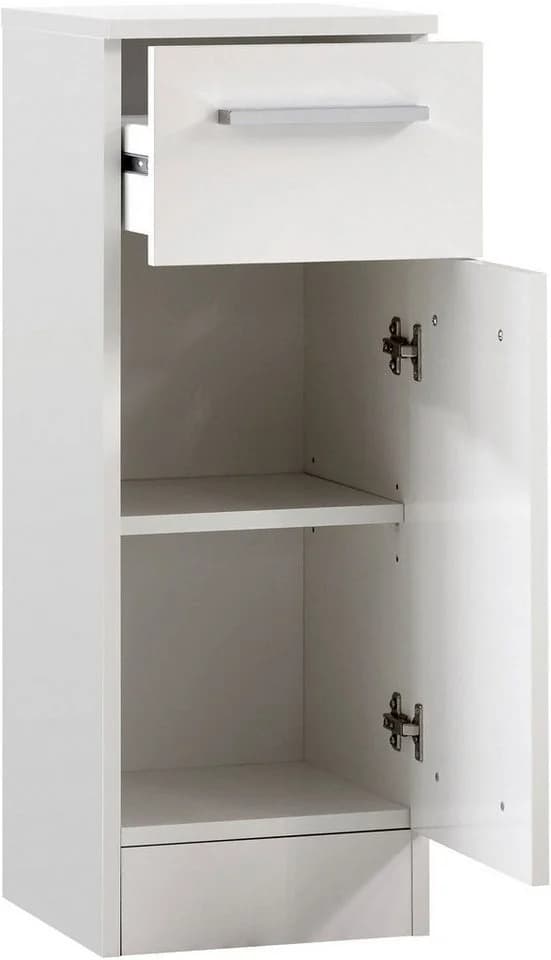 Saphir Unterschrank Quickset 335 Badschrank 1 Tür 1 Schublade 30 cm Weiß Glanz - Bild 4
