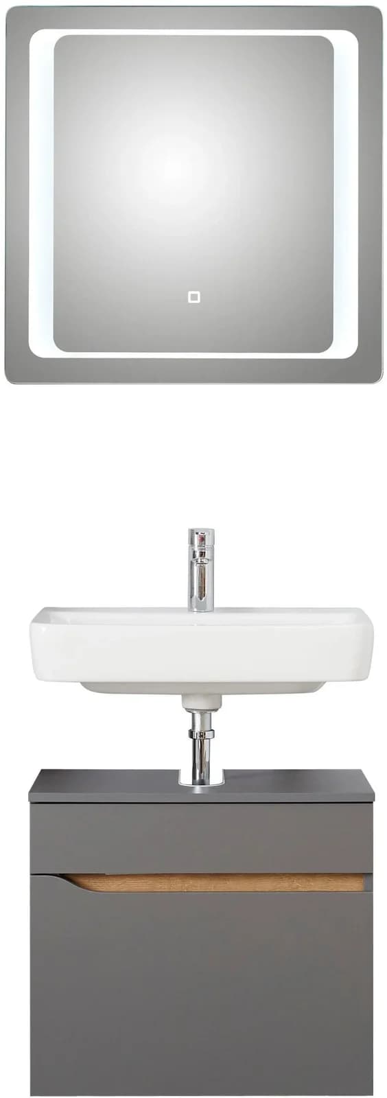 Badmöbel-Set SAPHIR Quickset mit LED-Spiegel Grau