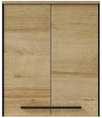 Hängeschrank SAPHIR Quickset 395 Badmöbel 60cm 2 Türen Schwarz Braun