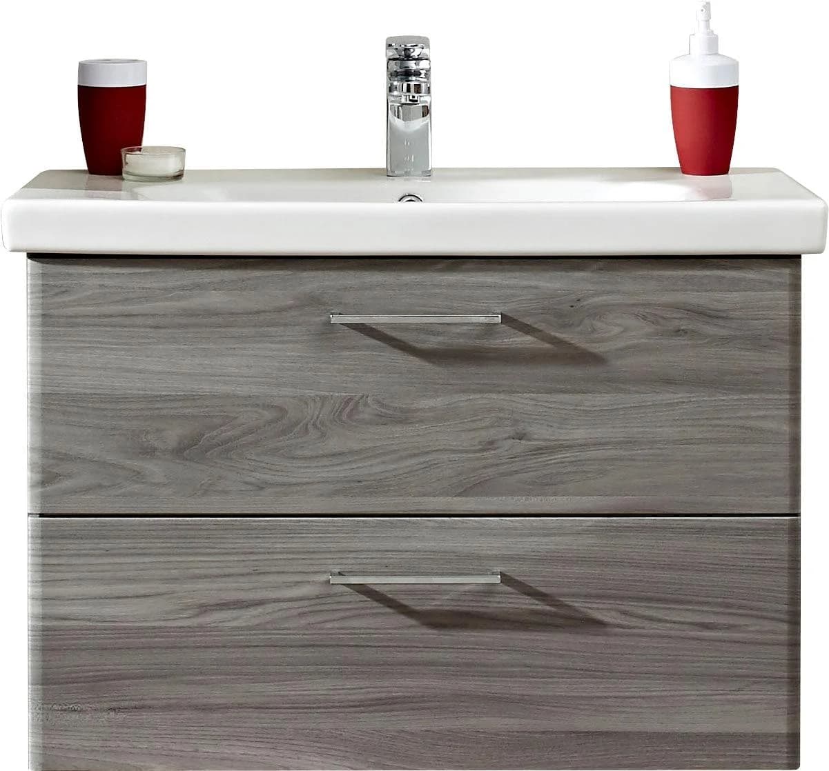 Badmöbel-Set SAPHIR Quickset 916 Keramik-Waschtisch und Unterschrank Set Grau