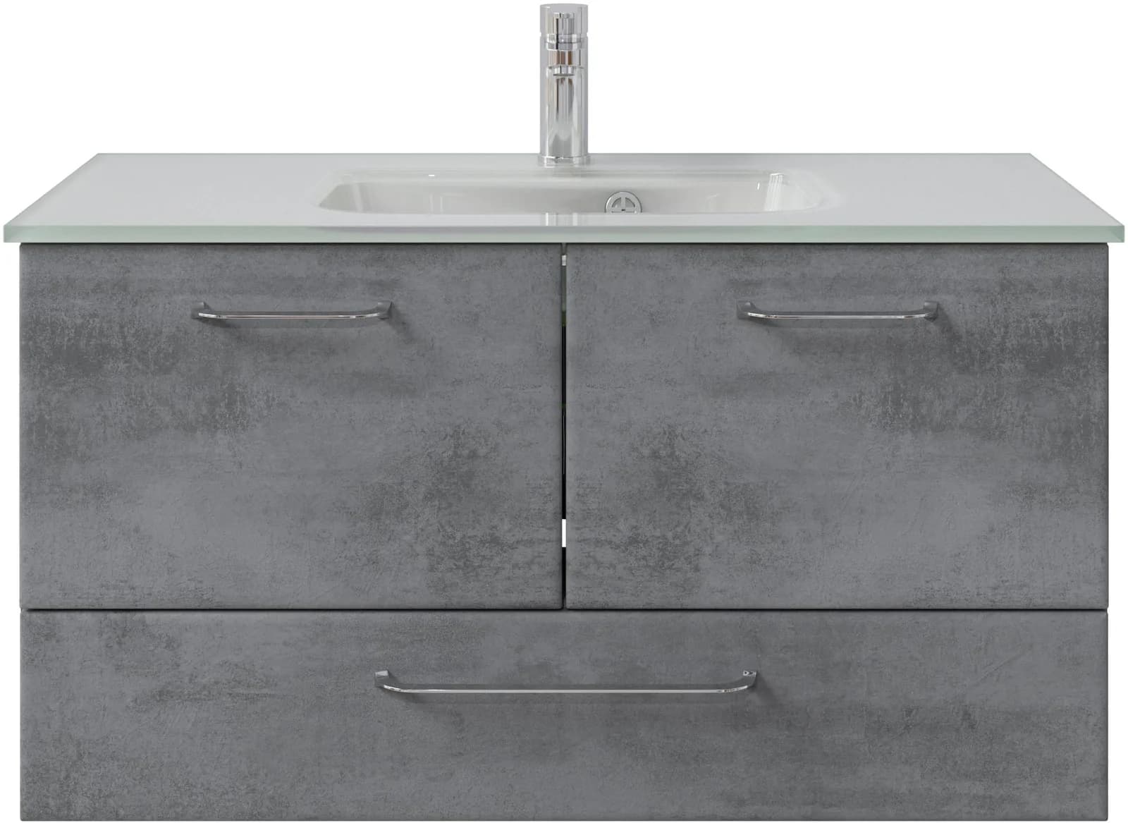 Badmöbel-Set SAPHIR "Quickset 945 Glas-Waschtisch mit Unterschrank, 99 cm breit, Waschplatz"