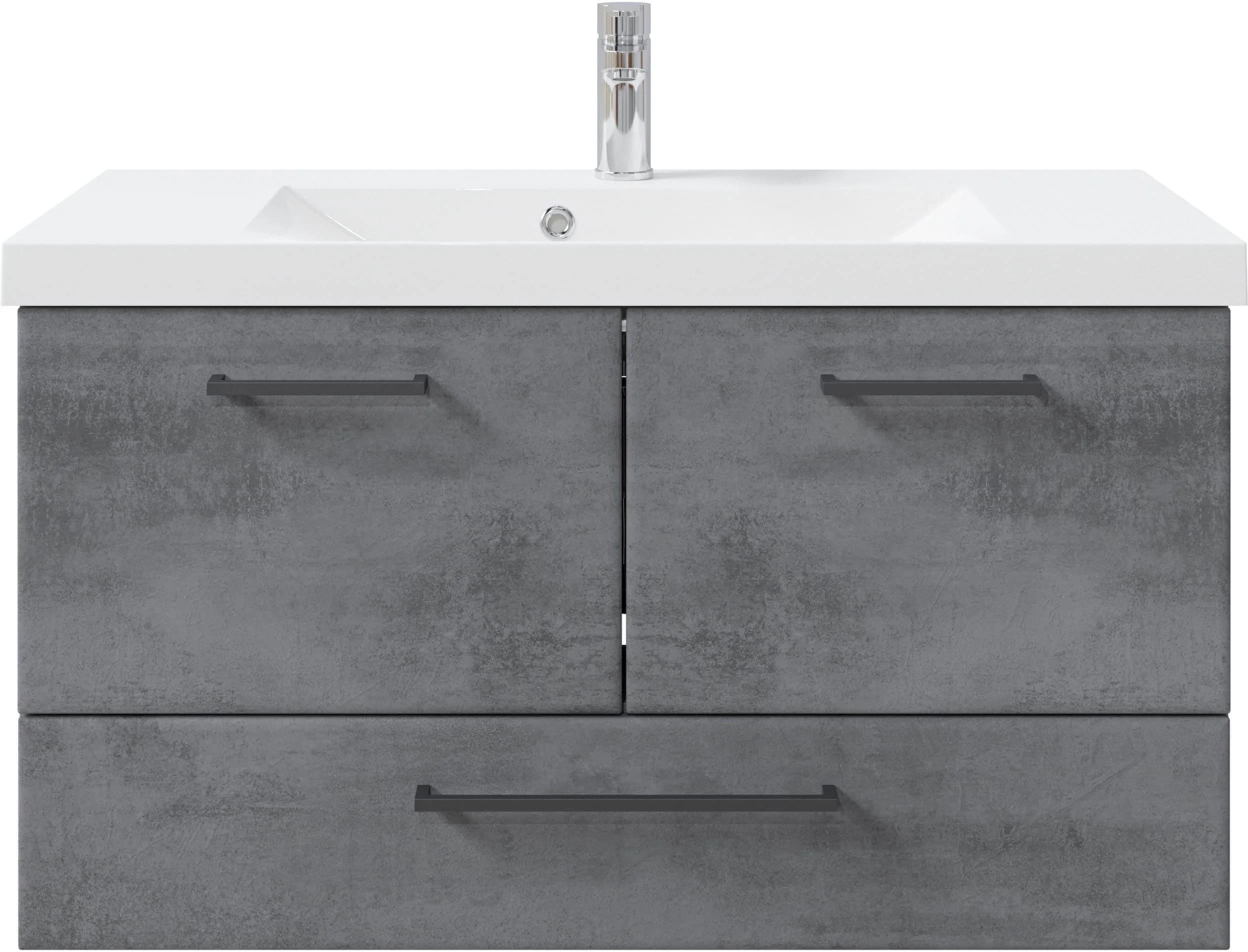 Badmöbel-Set SAPHIR Quickset 945 Mineralmarmor-Waschtisch mit Unterschrank 99 cm