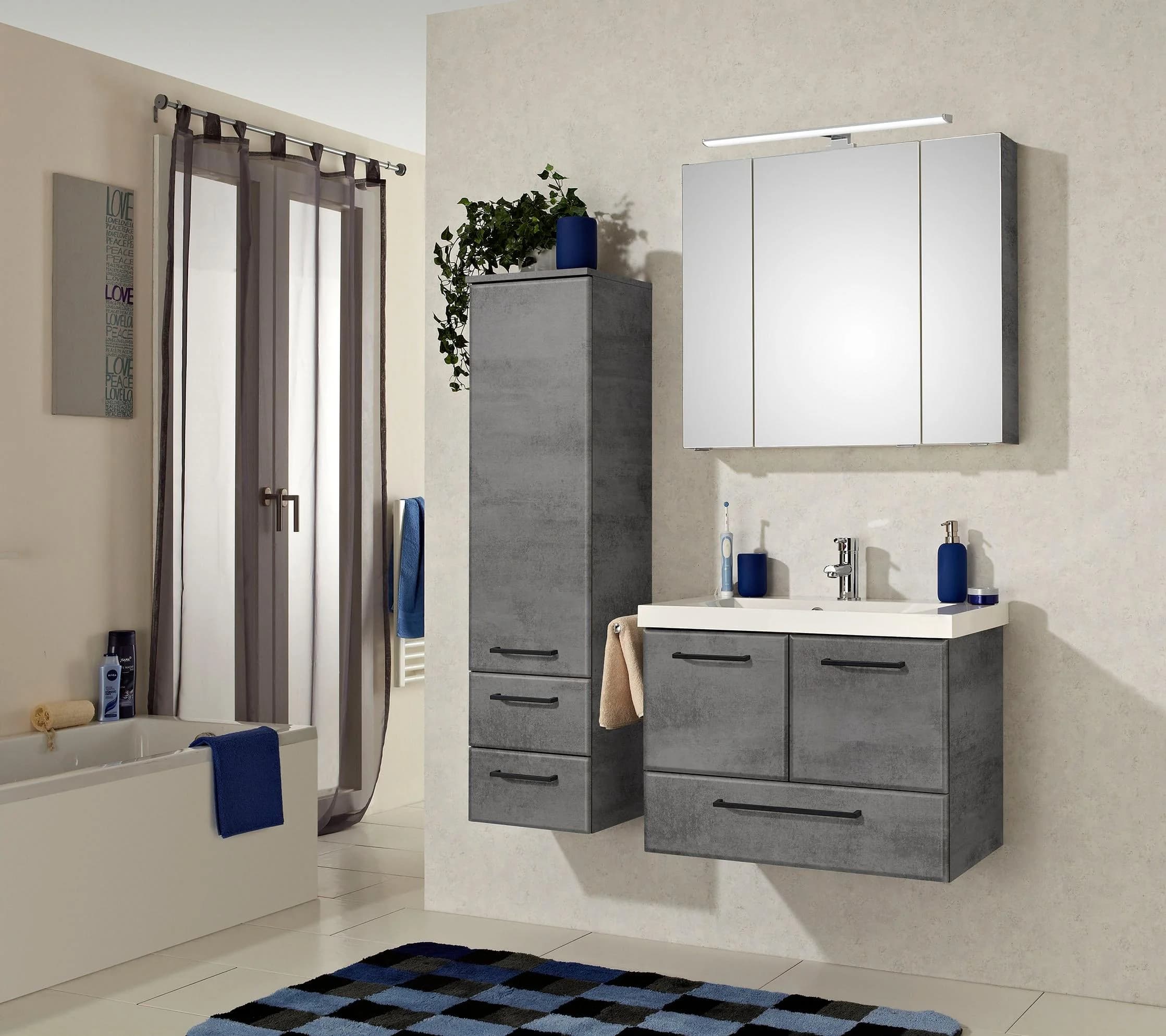 Modernes Badmöbel-Set aus Mineralmarmor und Metall