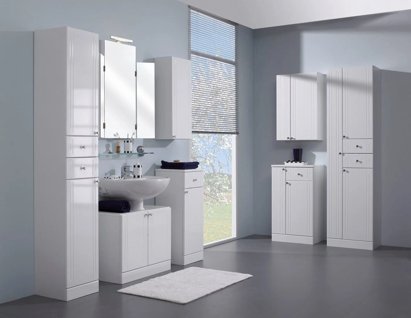 Saphir Spiegel Quickset 955 mit Seitenklappen Weiß