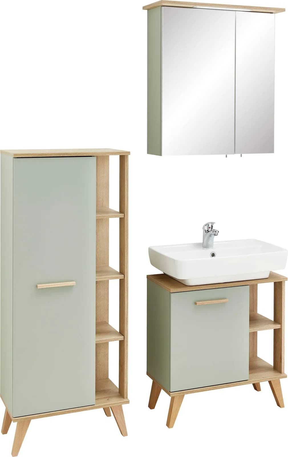 Badmöbel-Set SAPHIR Quickset 3-teilig mit LED-Spiegelschrank