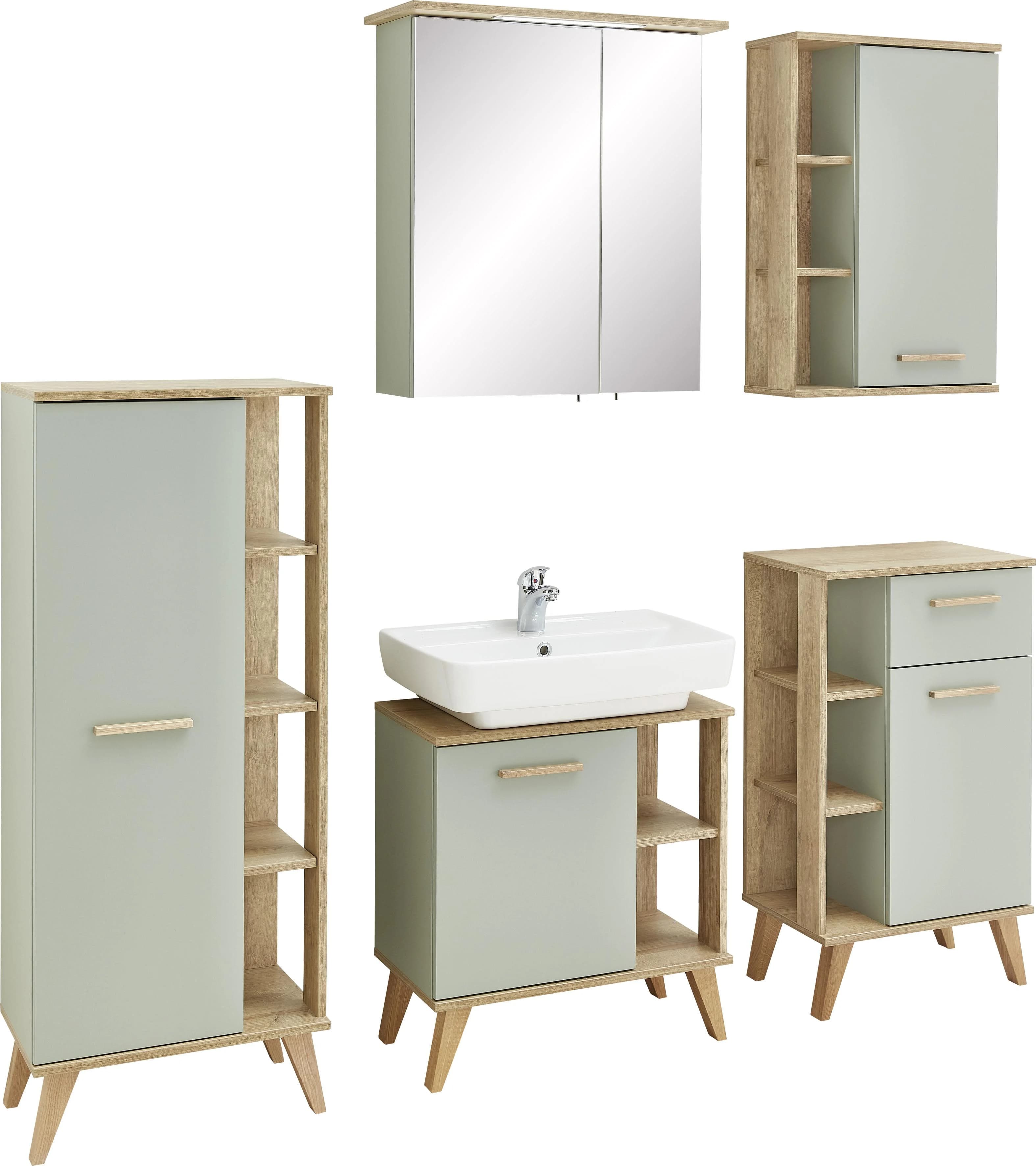 Badmöbel-Set SAPHIR Quickset 5-teilig mit LED-Spiegelschrank