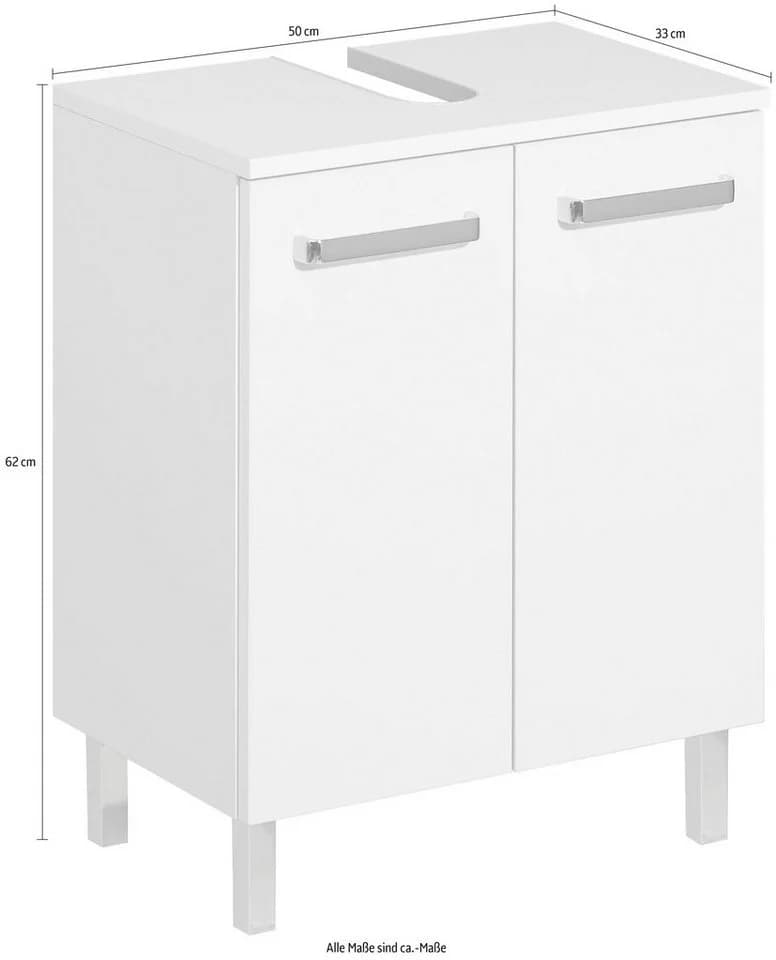 Waschbeckenunterschrank SAPHIR Quickset 2 Türen Weiß Glanz - Bild 3
