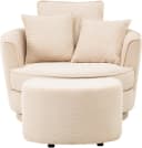 Home Affaire Maisie Drehsessel XXL Beige mit Hocker Bild 1