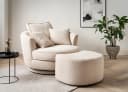 Home Affaire Maisie Drehsessel XXL Beige mit Hocker Bild 2