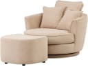 Home Affaire Maisie Drehsessel XXL Beige mit Hocker Bild 3