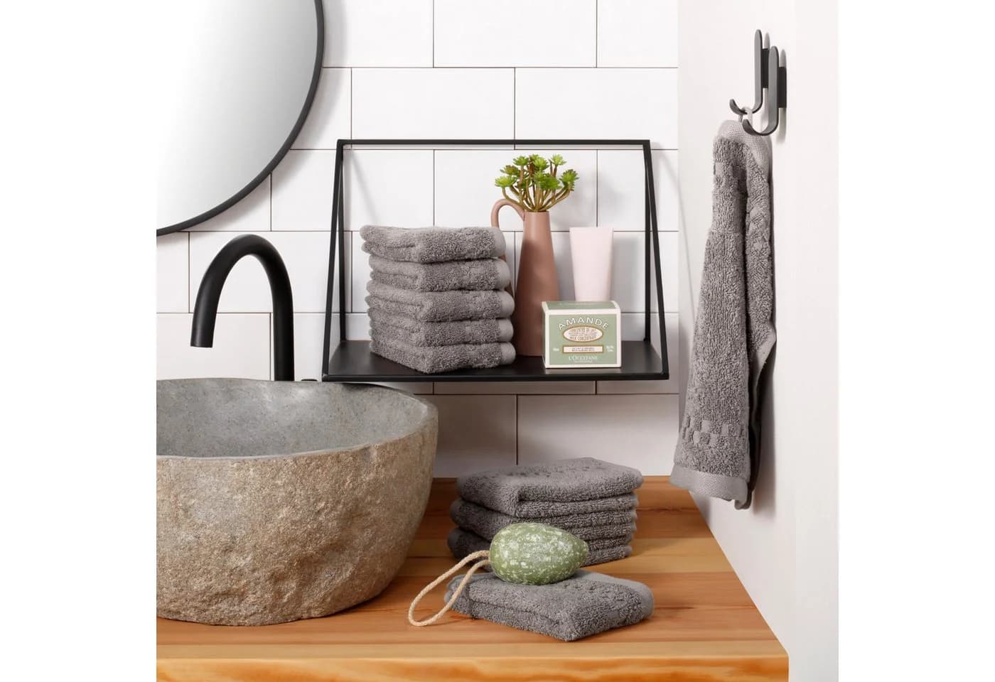 OTTO HOME Regona Waschlappen Set Grau 10-tlg. Frottier