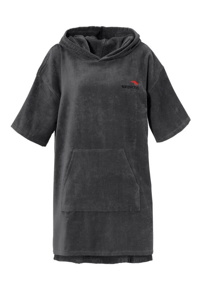 Kangaroos Surfponcho Summer Anthrazit mit Kapuze und Bauchtasche