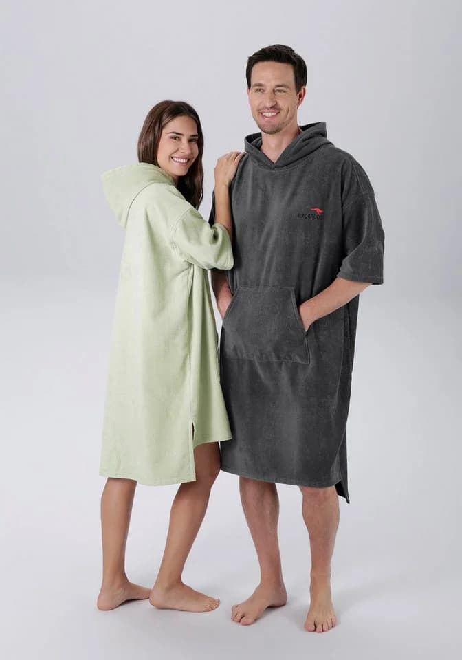 Kangaroos Surfponcho Summer Anthrazit mit Kapuze und Bauchtasche - Bild 2