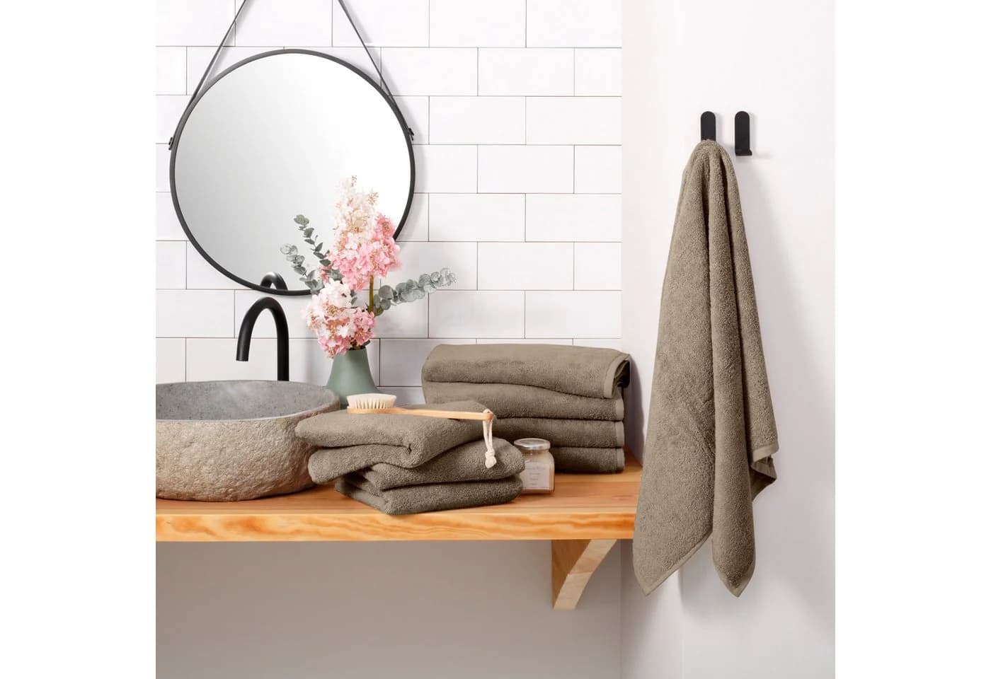 OTTO HOME Handtuch Set Merida 8-tlg. Beige Frottier 100% Baumwolle