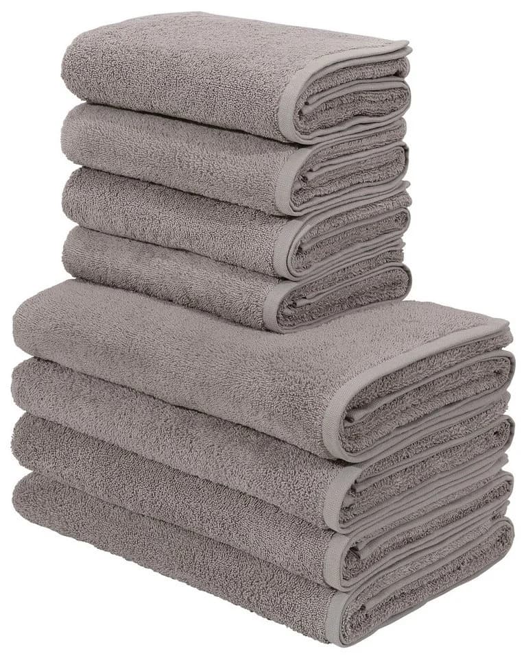 OTTO HOME Handtuch Set Merida 8-tlg. Hellgrau Frottier Baumwolle - Bild 2