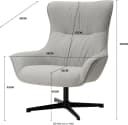 INOSIGN Ohrensessel FORNEY Grau 360° drehbar mit Metallgestell Bild 4