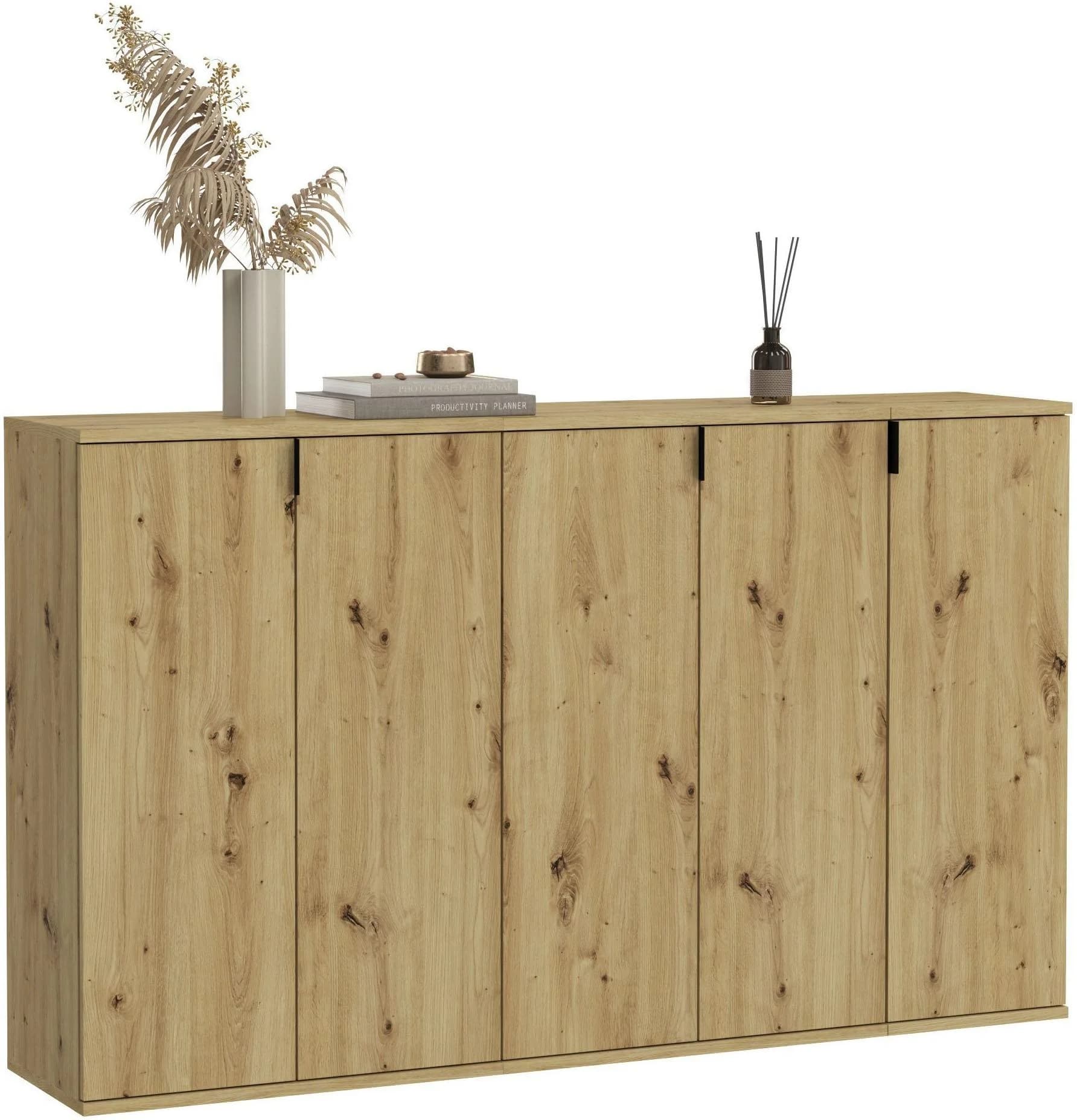 HOME AFFAIRE Garderoben-Set Trondheim 3-teilig Braun Metallgriffe