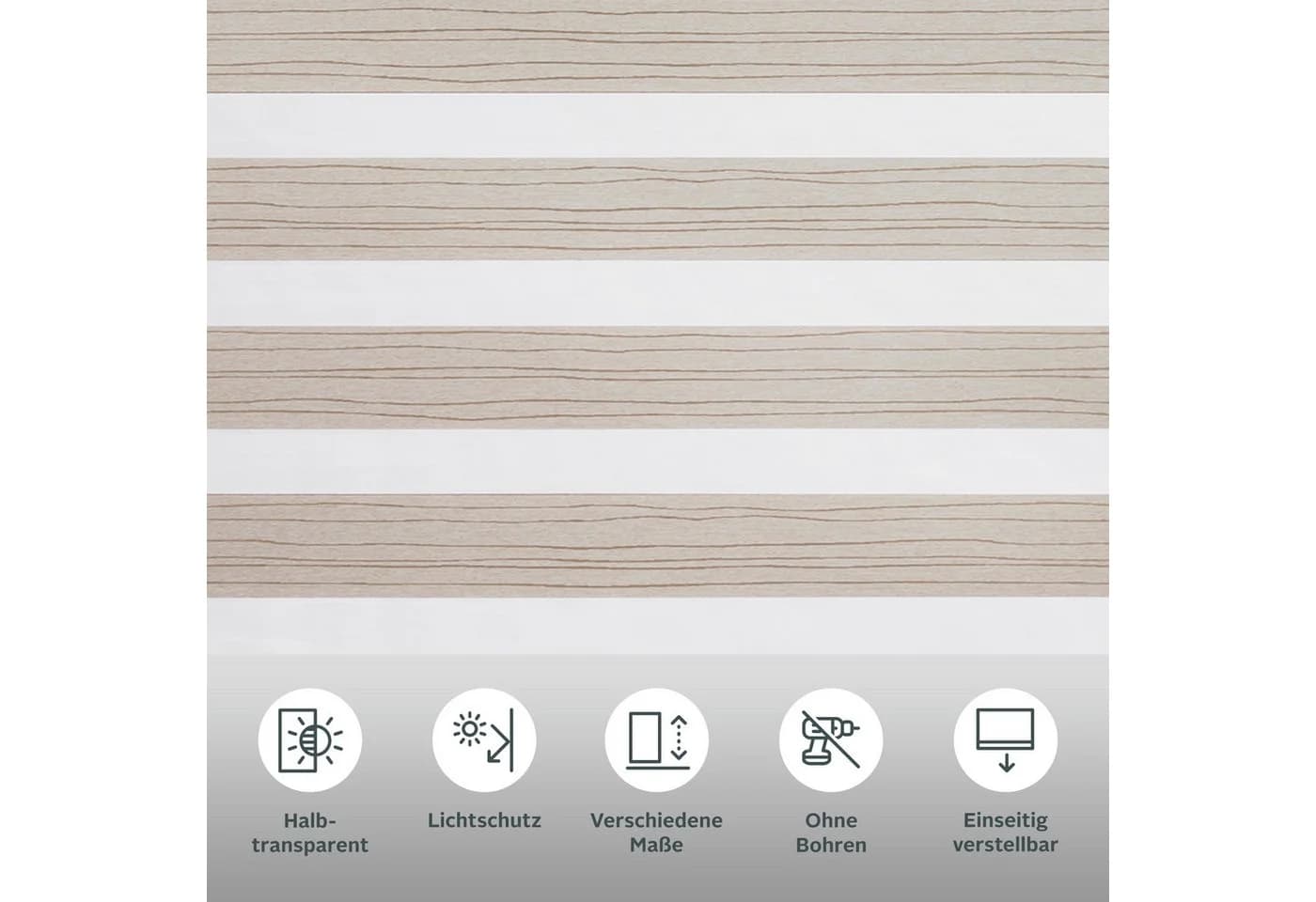 OTTO HOME Doppelrollo PAGELLA Beige Polyester Klemmfix - Bild 3