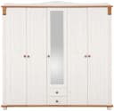 OTTO HOME Adele Kleiderschrank Weiß Massivholz Kiefer 5-Türer Bild 4