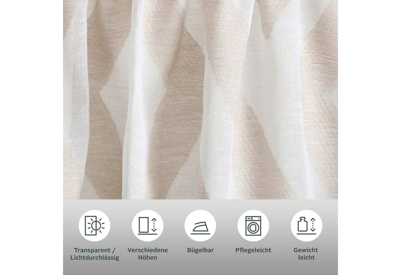 Bruno Banani Gardine Lynn Beige Scherli Polyester - Bild 3