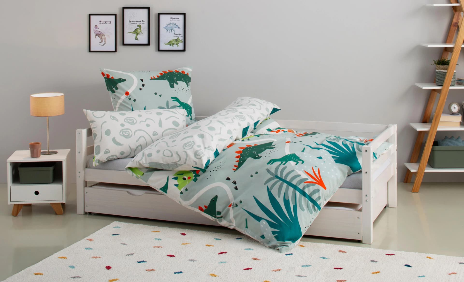 OTTO HOME Kinderbettwäsche Cuddlee Dinosaurier Biber 135x200 cm