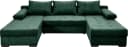 COLLECTION AB Wohnlandschaft Josy U-Form mit Bettfunktion Flaschengrün Bild 1