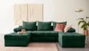 COLLECTION AB Wohnlandschaft Josy U-Form mit Bettfunktion Flaschengrün Bild 2
