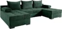 COLLECTION AB Wohnlandschaft Josy U-Form mit Bettfunktion Flaschengrün Bild 5