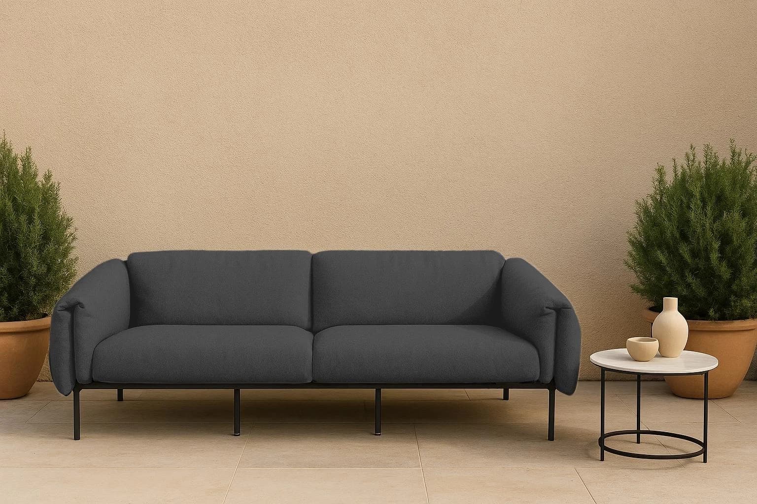Outdoor Gartensofa Landhausstil Blau