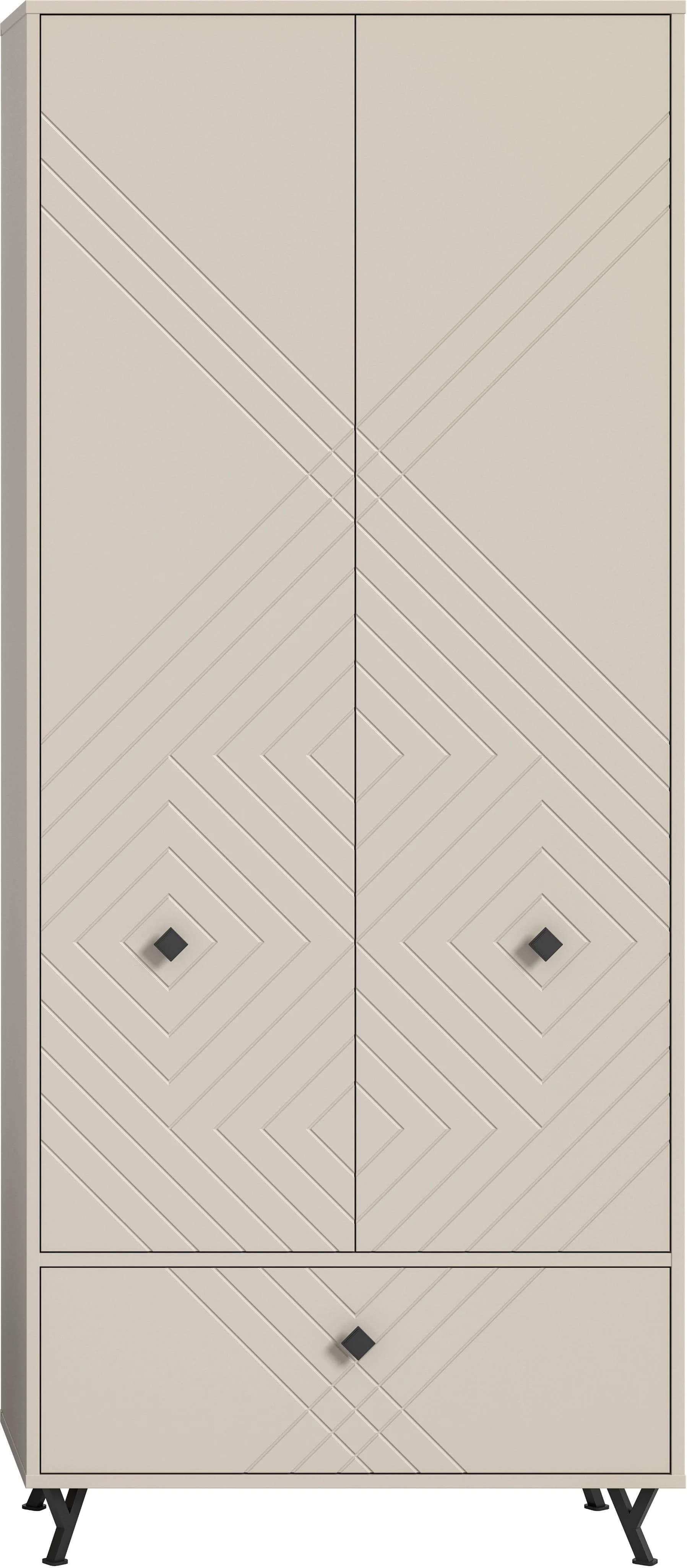 Garderobenschrank INOSIGN Mento Sandbeige mit Ornamentfräsung