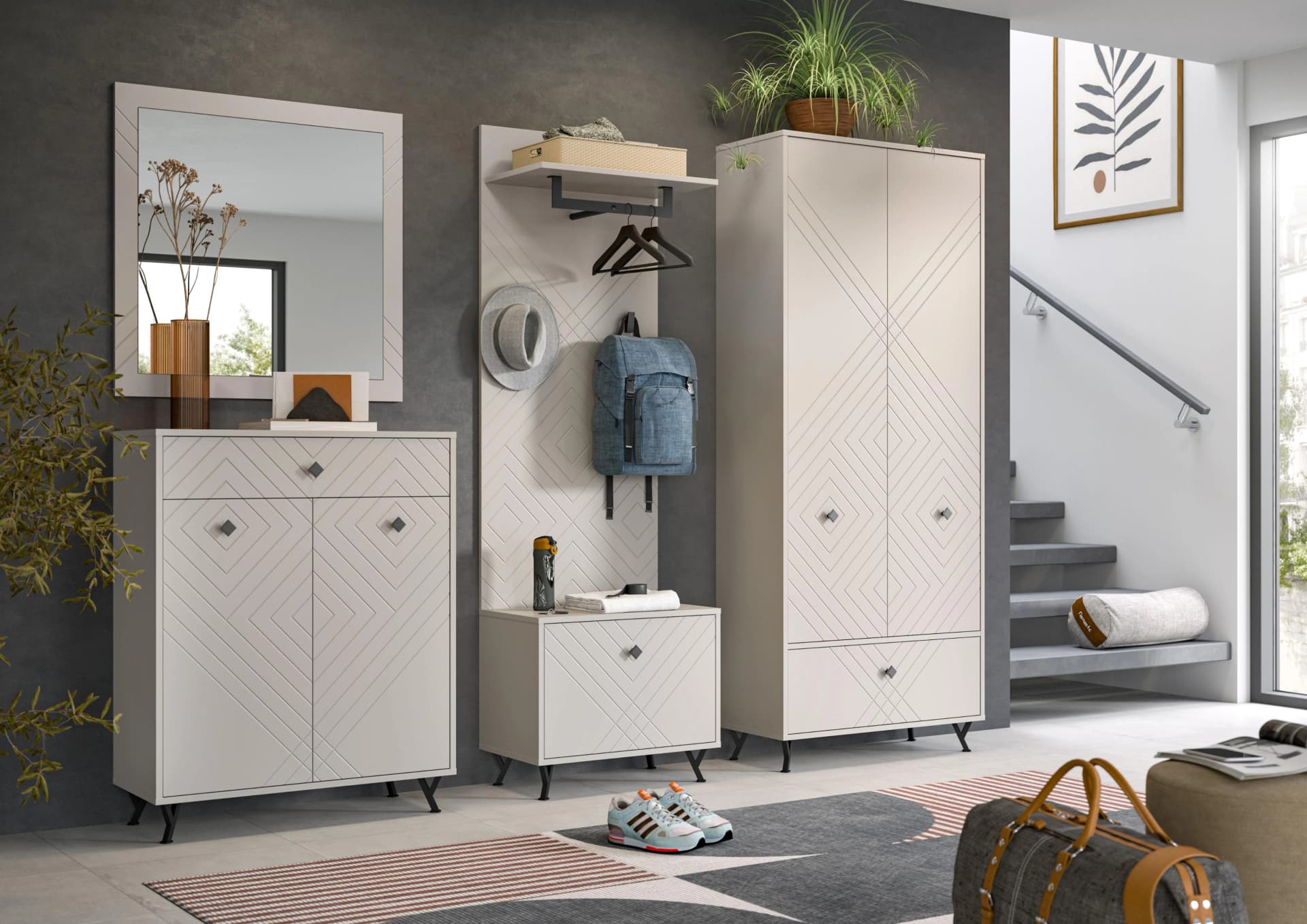HOME AFFAIRE Garderoben-Set Mento 5-teilig Sandbeige