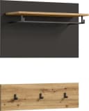 HOME AFFAIRE Garderobenpaneel REHAT 2-teilig Grau Metall Bild 2