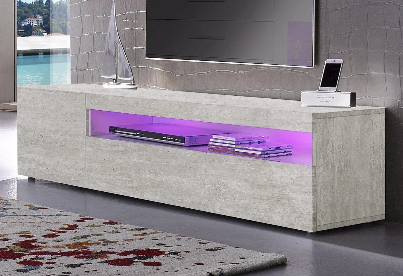 HOME AFFAIRE Lowboard Egypt Grau Beton-Optik Modern