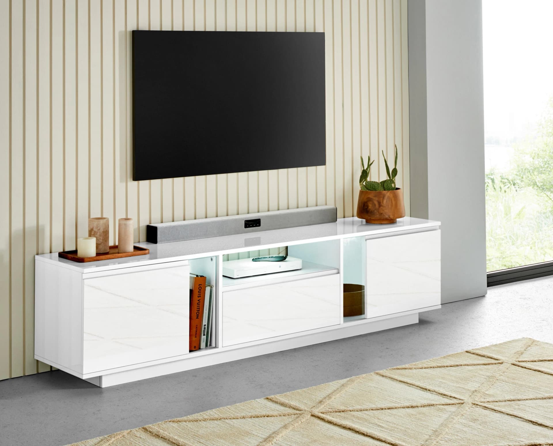Home Affaire Lowboard Elegant TV-Schrank weiß hochglänzend