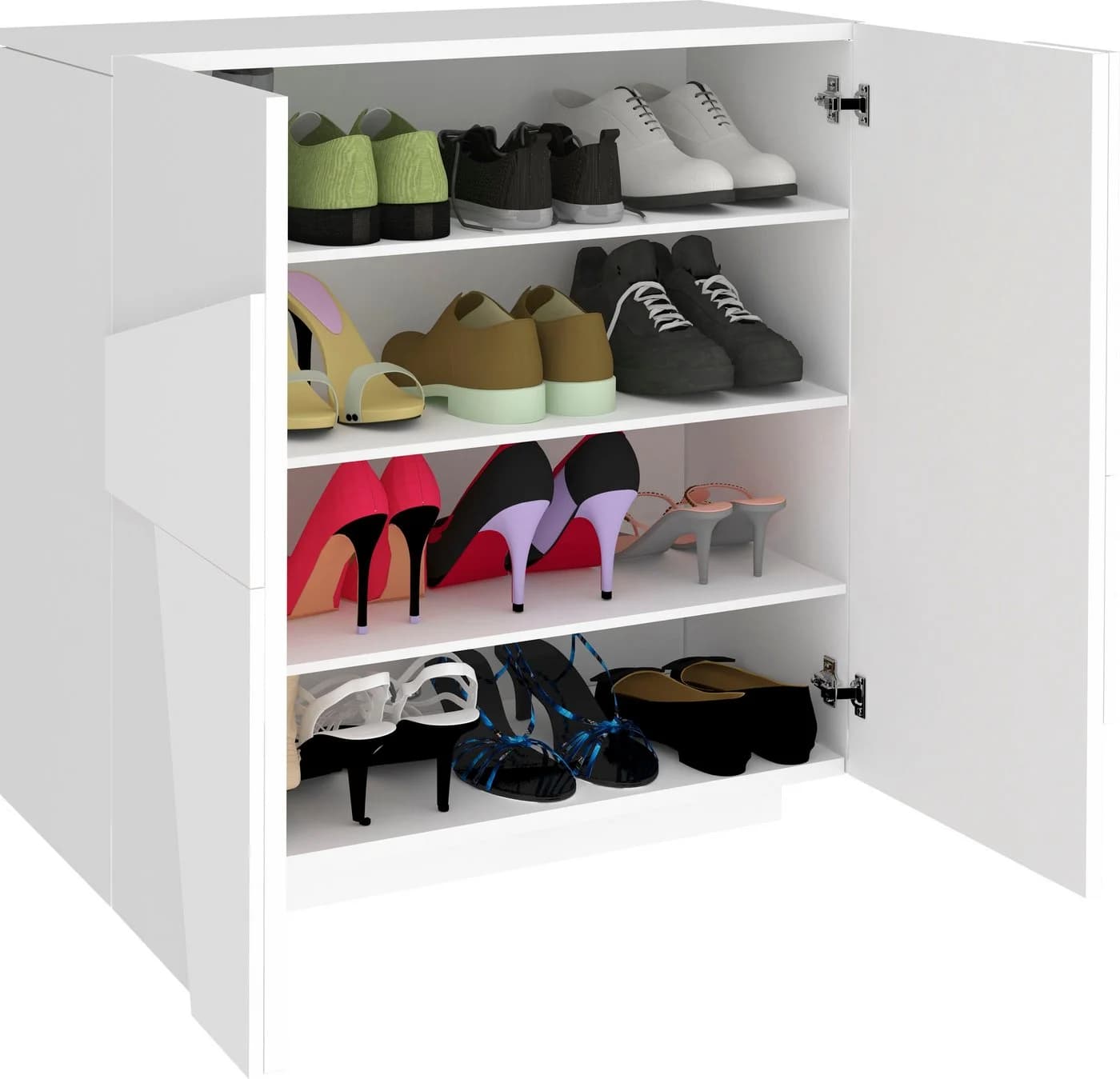 HOME AFFAIRE Ping Schuhkommode Weiß Hochglanz 2 Türen - Bild 4