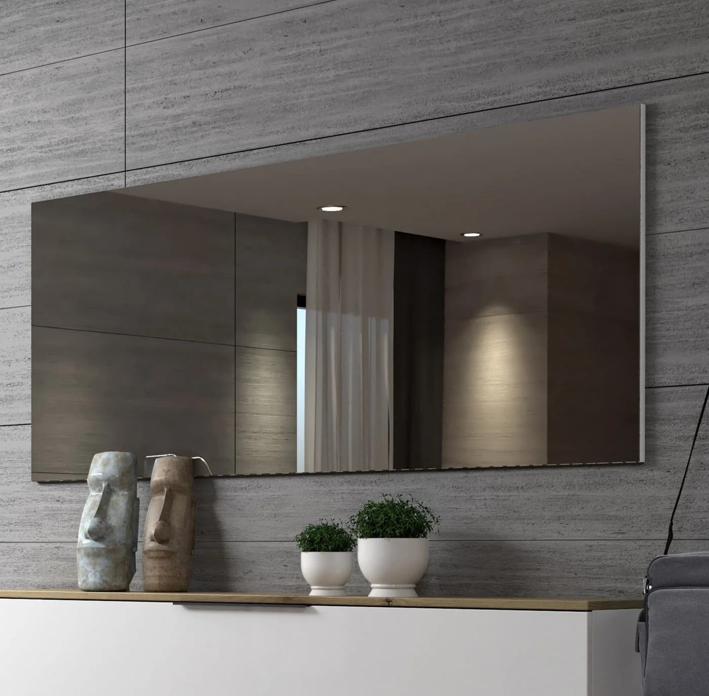 HOME AFFAIRE SPACE Garderobenspiegel Weiß Hochglanz Wandmontage