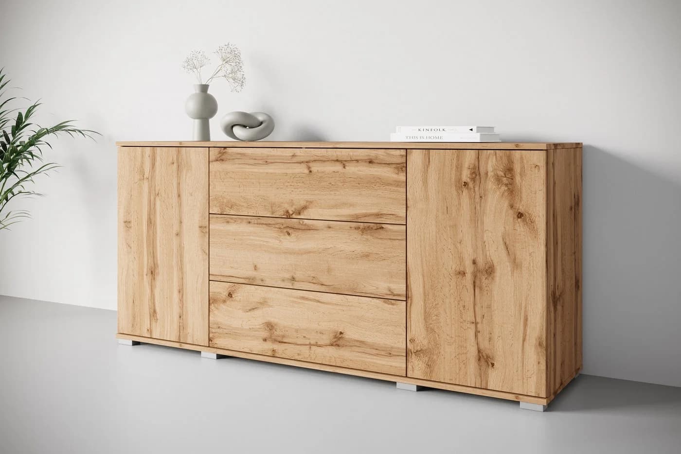 OTTO HOME Sideboard Kenia Modern 3 Schubladen 4 Fächer Braun - Bild 2