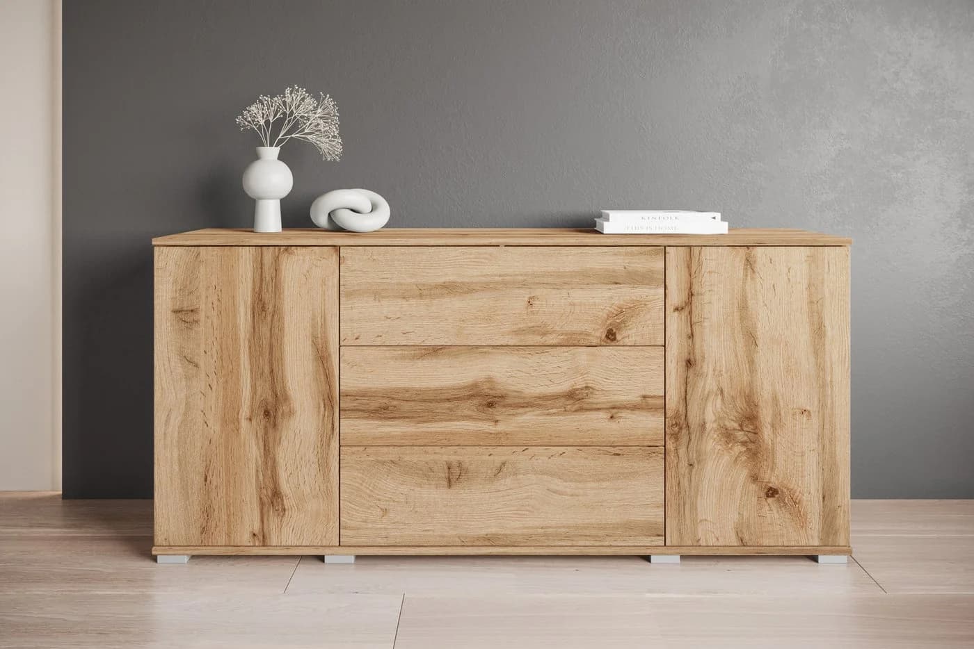 OTTO HOME Sideboard Kenia Modern 3 Schubladen 4 Fächer Braun - Bild 4