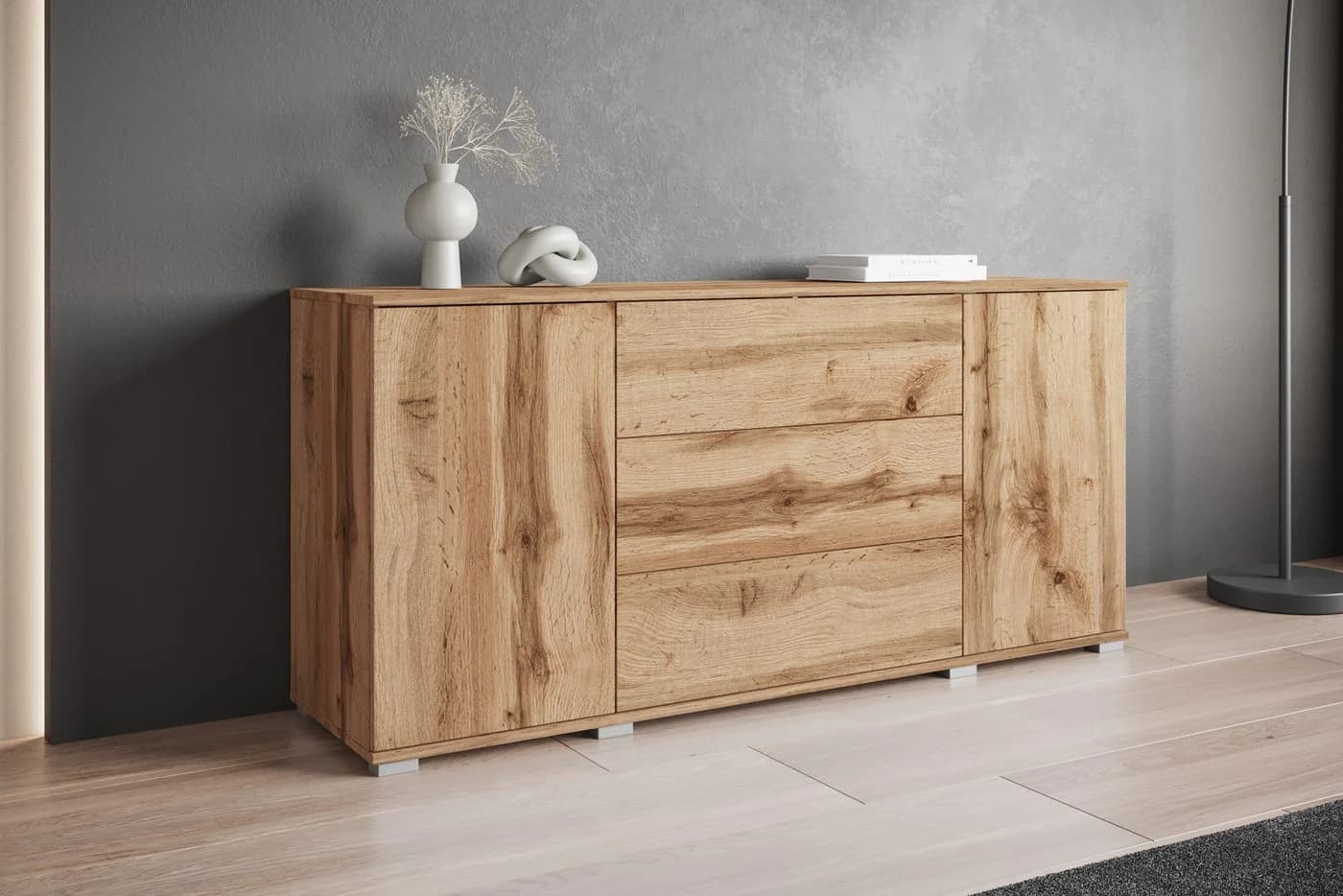 OTTO HOME Sideboard Kenia Modern 3 Schubladen 4 Fächer Braun - Bild 5