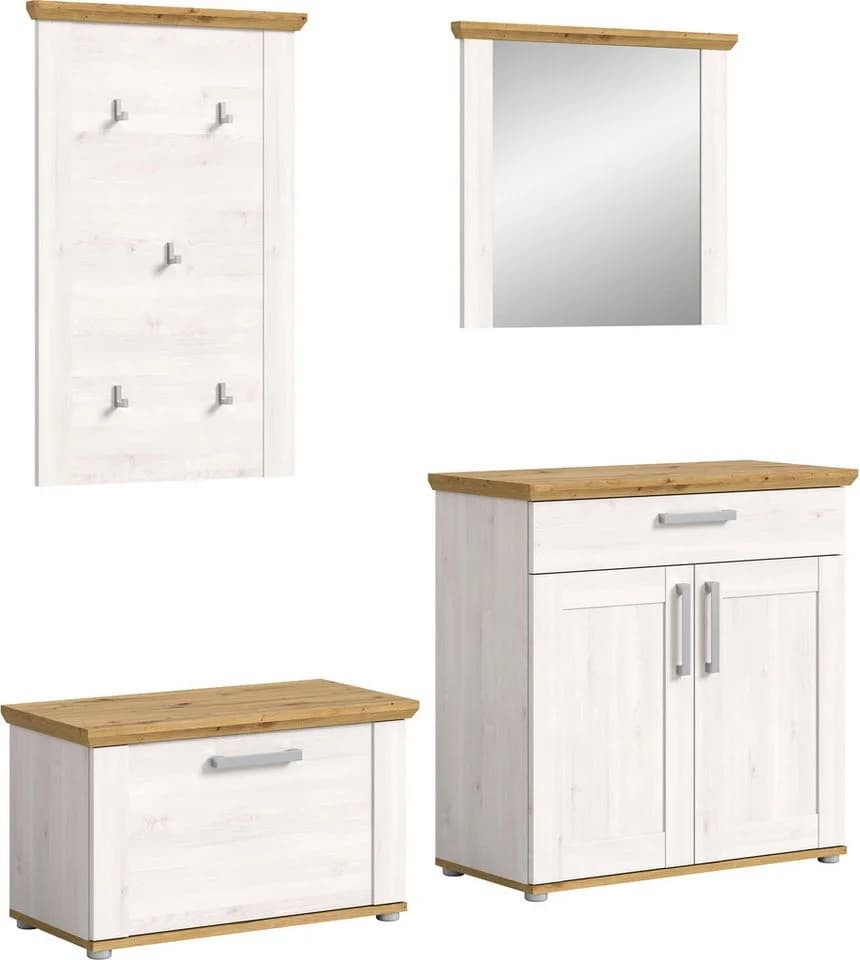 Home Affaire Garderoben-Set 4-teilig Landhausoptik Weiß - Bild 2