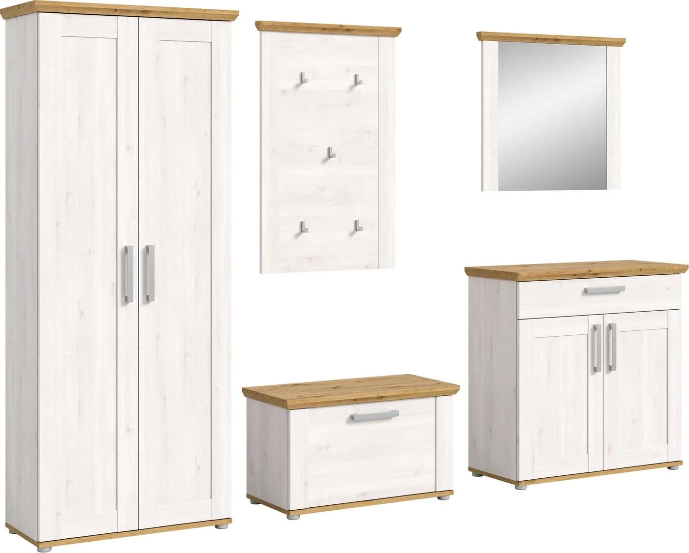 HOME AFFAIRE Garderoben-Set COSENZA 5-teilig Landhausoptik