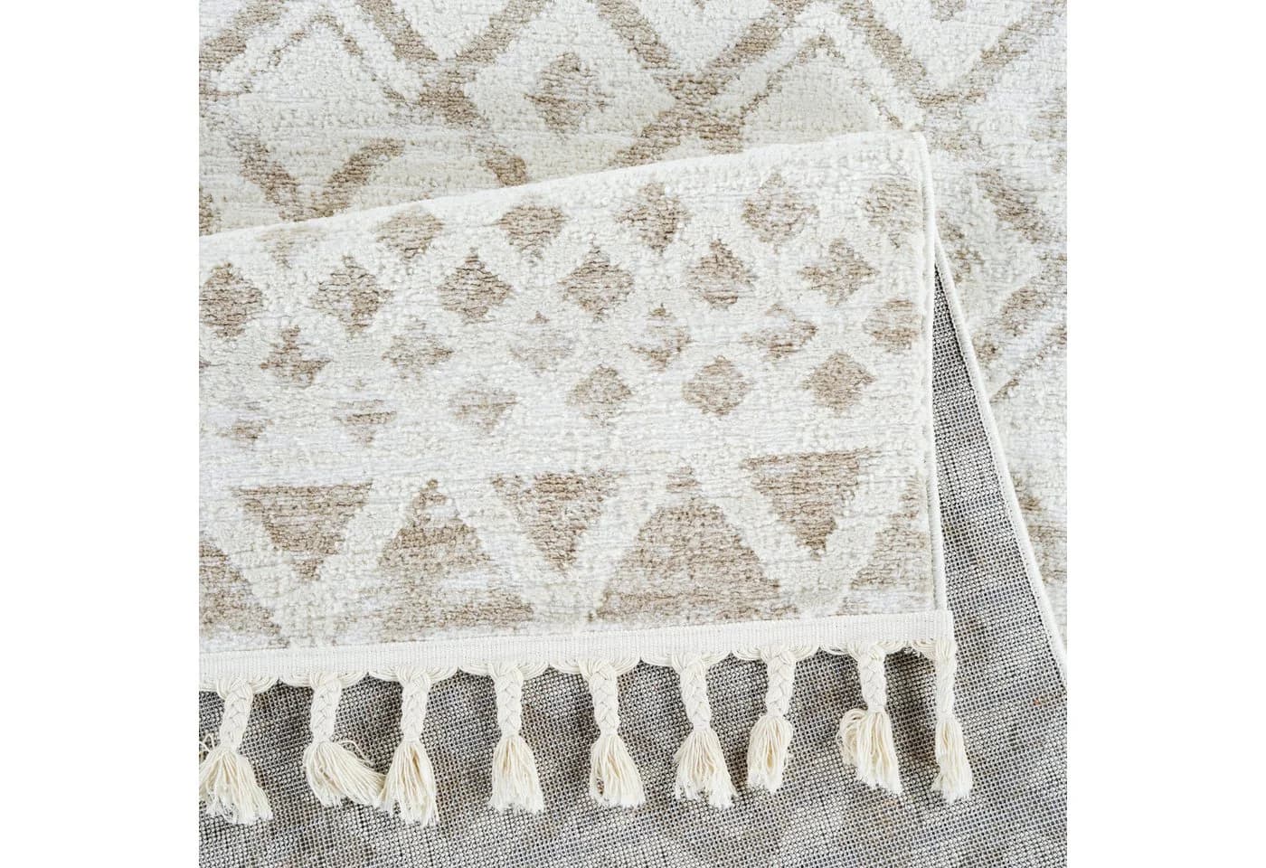 OTTO home Teppich Ribeyret Beige Boho-Style mit Fransen - Bild 5