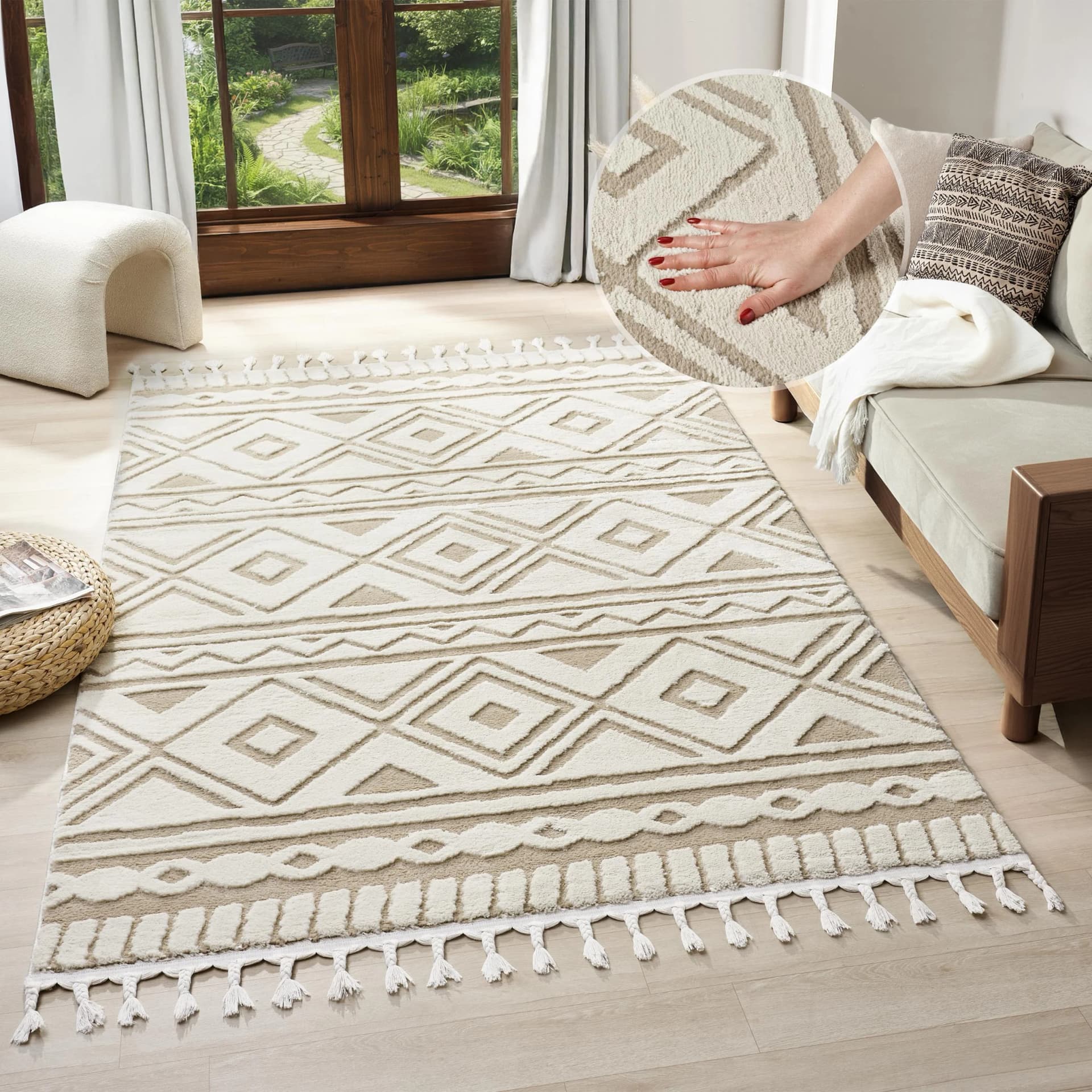 Teppich MY HOME Bonvo Beige Kunstfaser