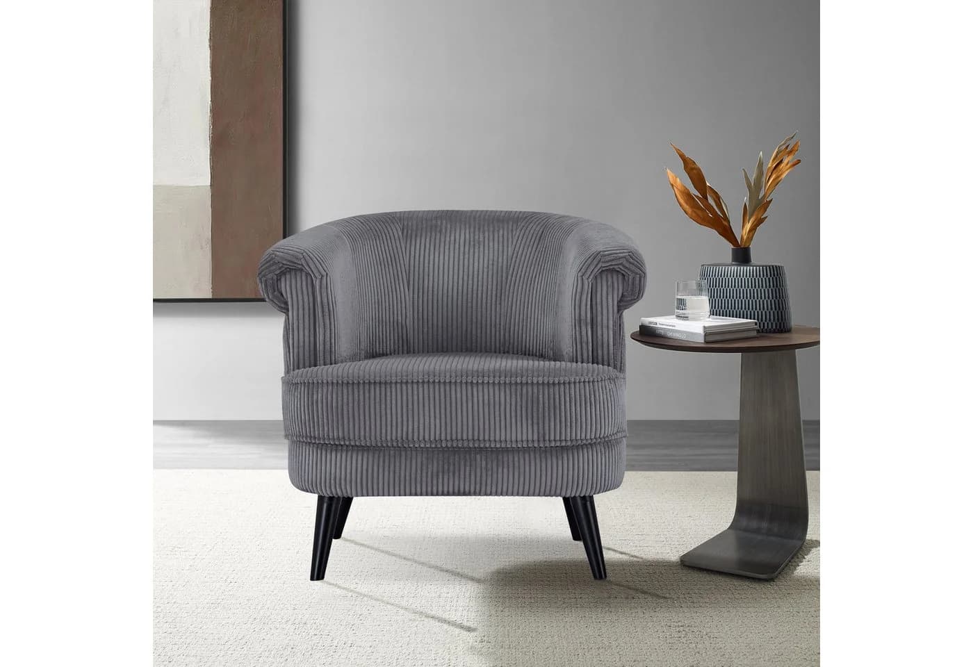 INOSIGN Sessel HUTSELL Grau Cord Webstoff TV-Relax