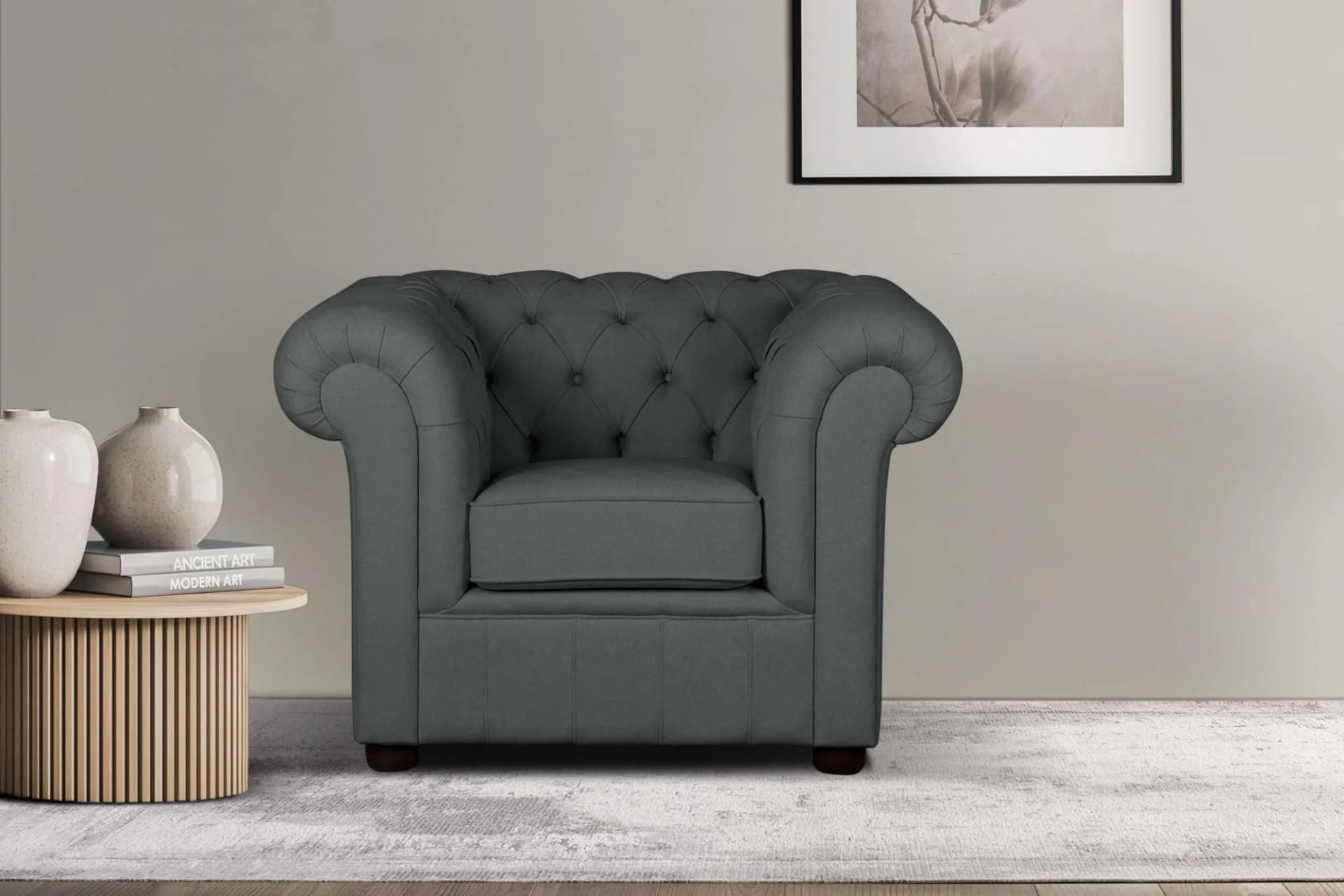 Home Affaire Sessel CHARENTE Chesterfield Anthrazit