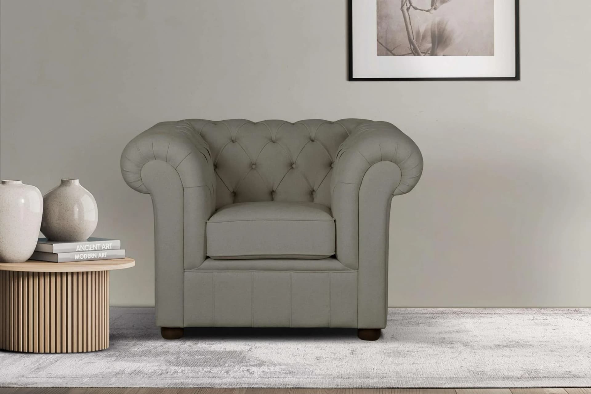 Home Affaire Sessel CHARENTE Chesterfield Grau Taupe